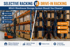 selective vs drive-in racking overview infographic