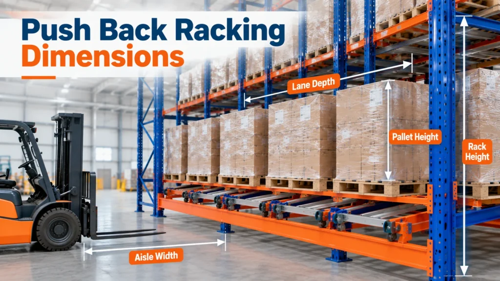Push Back Racking Dimensions